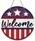 Welcome 4th of July Front Door Sign, Patriotic America Stars Stripes Wood Door Hanger Outdoor Outside Porch Decor, American USA Farmhouse Wooden Wreath Indoor Wall Hanging Decoration